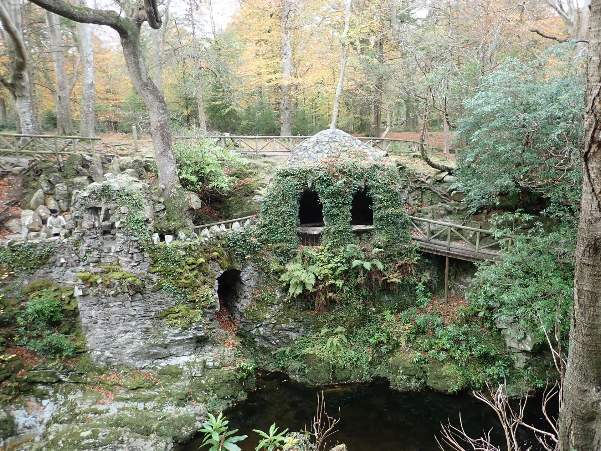Atmospheric cave grotto in Tollymore where Game of Thrones was filmed